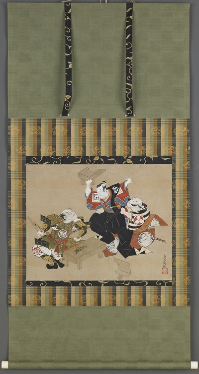 Scene from a Kabuki play, Edo period by Torii Kiyonobu I Torii Kiyonobu I